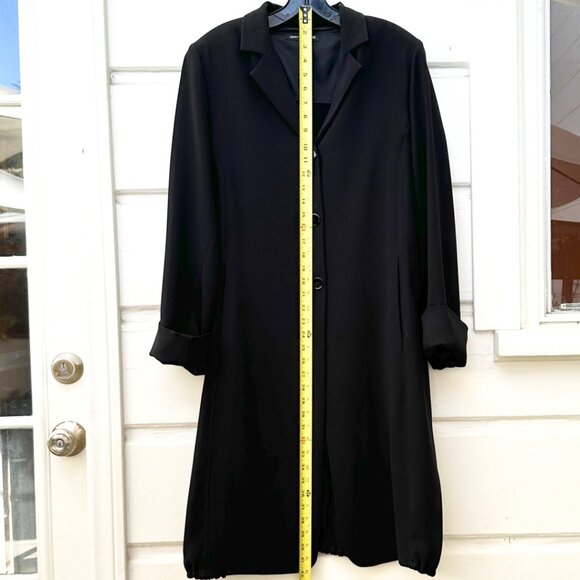 GEN by Figen Özdenak Womens Knee Length Black Flowy Jacket Gold Zip Detail EU 44 - Picture 4 of 7